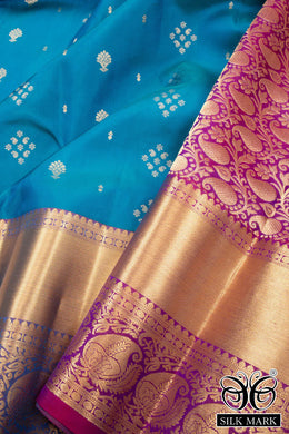 Blue Handloom Kanjivaram Pure Silk Saree 10071885