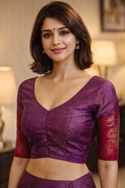Purple Kanchipuram Soft Silk Blouse 10072430