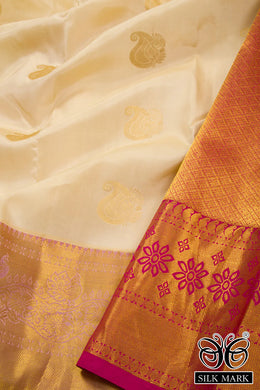 Cream Handloom Kanchipuram Pure Silk 10072822