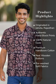 Multi Colour Half Sleeve Jahota Printed Cotton Mens Shirt 10074322