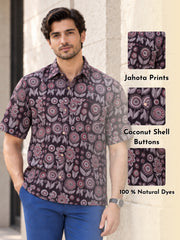 Multi Colour Half Sleeve Jahota Printed Cotton Mens Shirt 10074322