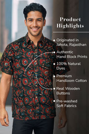 Multi Colour Half Sleeve Jahota Printed Cotton Mens Shirt 10074411