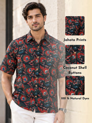 Multi Colour Half Sleeve Jahota Printed Cotton Mens Shirt 10074411