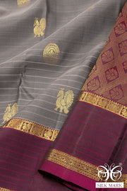 Grey Handloom Kanjivaram Pure Silk Saree 10074820