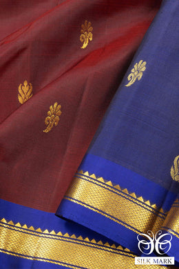 Maroon Kanjivaram Pure Silk Saree with Contrast Pallu 10074891