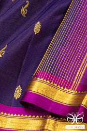 Purple Kanjivaram Pure Silk Saree with Contrast Pallu 10074897