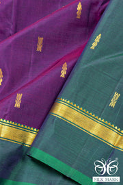 Purple Kanjivaram Pure Silk Saree with Contrast Pallu 10074925