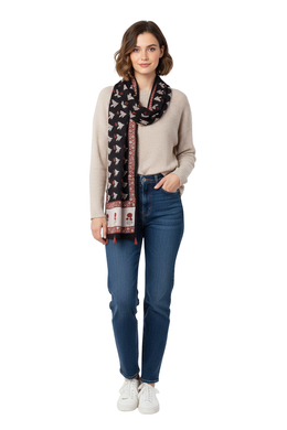 Black Vanaspathi Modal Silk Cotton Stole 10075286