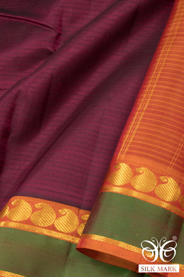 Wine Red Kanjivaram Silk Saree 10075608