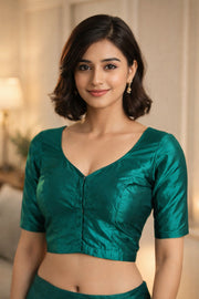 Deep Sea Green Kanjivaram Silk Blouse 10076642