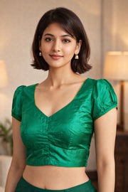 Sea Green Kanjivaram Silk Blouse 10076654