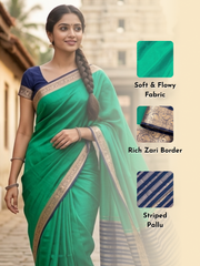 Green Semi Mysore Crepe Silk Saree 10077784