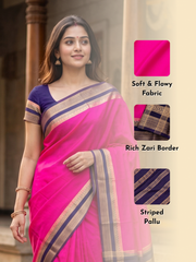 Rani Pink Semi Mysore Crepe Silk Saree 10077796