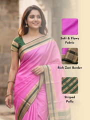 Pink Semi Mysore Crepe Silk Saree 10077797