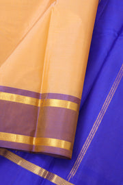 Cream Kanjivaram Pure Silk Saree with Contrast Border 10077891