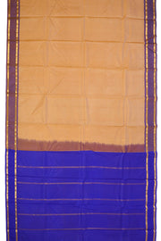 Cream Kanjivaram Pure Silk Saree with Contrast Border 10077891