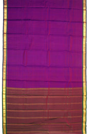 Purple Kanjivaram Pure Silk Saree With Mayil kan Border 10077894