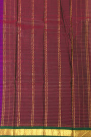 Purple Kanjivaram Pure Silk Saree With Mayil kan Border 10077894