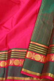 Pink Kanjivaram Pure Silk Saree With Rudrashtakam Border 10077895