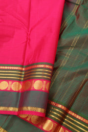 Pink Kanjivaram Pure Silk Saree With Rudrashtakam Border 10077895
