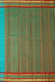 Blue Kanjivaram Pure Silk Saree With Paisley Border 10077896