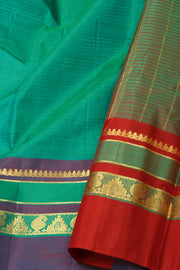 Blue Kanjivaram Pure Silk Saree With Paisley Border 10077896
