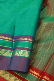 Blue Kanjivaram Pure Silk Saree With Paisley Border 10077896