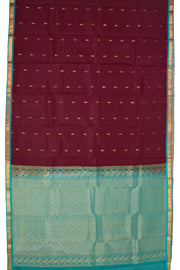 Maroon Kanjivaram Pure Silk Saree with Zari Border 10077897