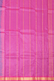 Peacock Blue Kanjivaram Pure Silk Saree with Vanki Border 10077899