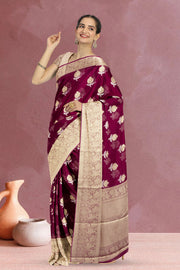 Magenta Handloom Banarasi Organza Saree 10067269