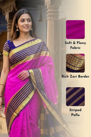 Purple Semi Mysore Crepe Silk Saree 10077822