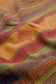 Dark Peach Orange Handloom Bhujodi Kala Cotton Saree 10063040