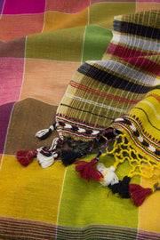 Multi Color Handloom Bhujodi Kala Cotton Saree 10063046