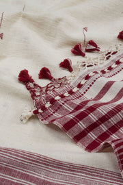 Offwhite Handloom Bhujodi Kala Cotton Saree 10063048