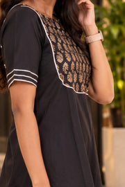 Black Printed Cotton Co-ord Set 10075946