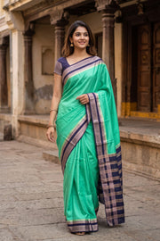 Green Semi Mysore Crepe Silk Saree 10077795