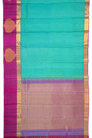 Blue Kanjivaram Silk Saree with Contrast Butta Border 10077903