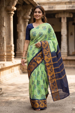 Pista Green Sungudi Saree 10078064