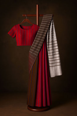 Brown Handloom Chanderi Silk Saree 10075504