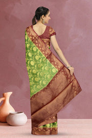 Green Banarasi Organza Saree 10065457