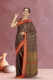 Green Handloom Kanchi Cotton Saree 10071679