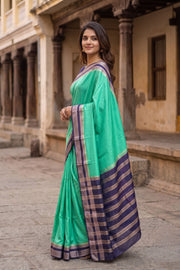 Green Semi Mysore Crepe Silk Saree 10077795
