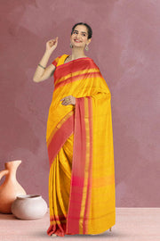 Yellow Handloom Kanchi Cotton Saree 10071705