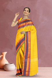 Yellow Handloom Kanchi Cotton Saree 10071701