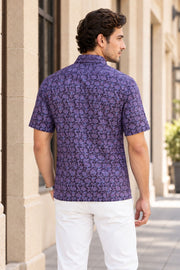 Black Bagh Printed Half Sleeve Men's Cotton Shirt 10075453