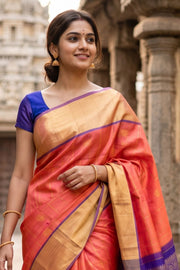 Kanjivaram Pure Zari Korvai Silk Saree 10044246