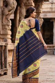 Light Yellow Sungudi Saree 10078063