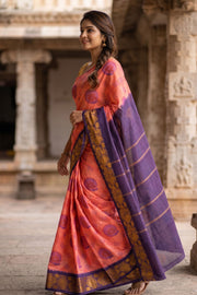 Peach Sungudi Saree 10078062