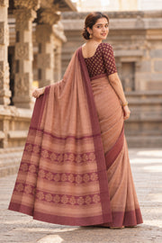 Brown Kanjivaram Tissue Silk EttuKol Saree with Seepu Rekku Border 10077917