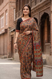 Black Kani Printed Silk Saree 10077879